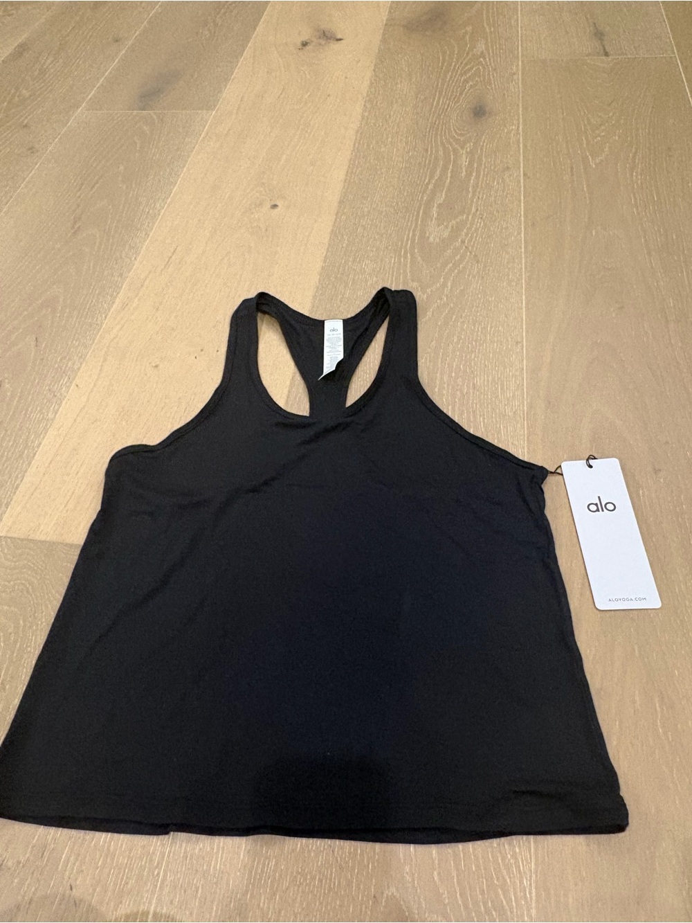 ALO Yoga Black Racerback Tank Top